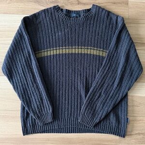 Vintage Izod Navy Donegal Striped Crewneck Sweater